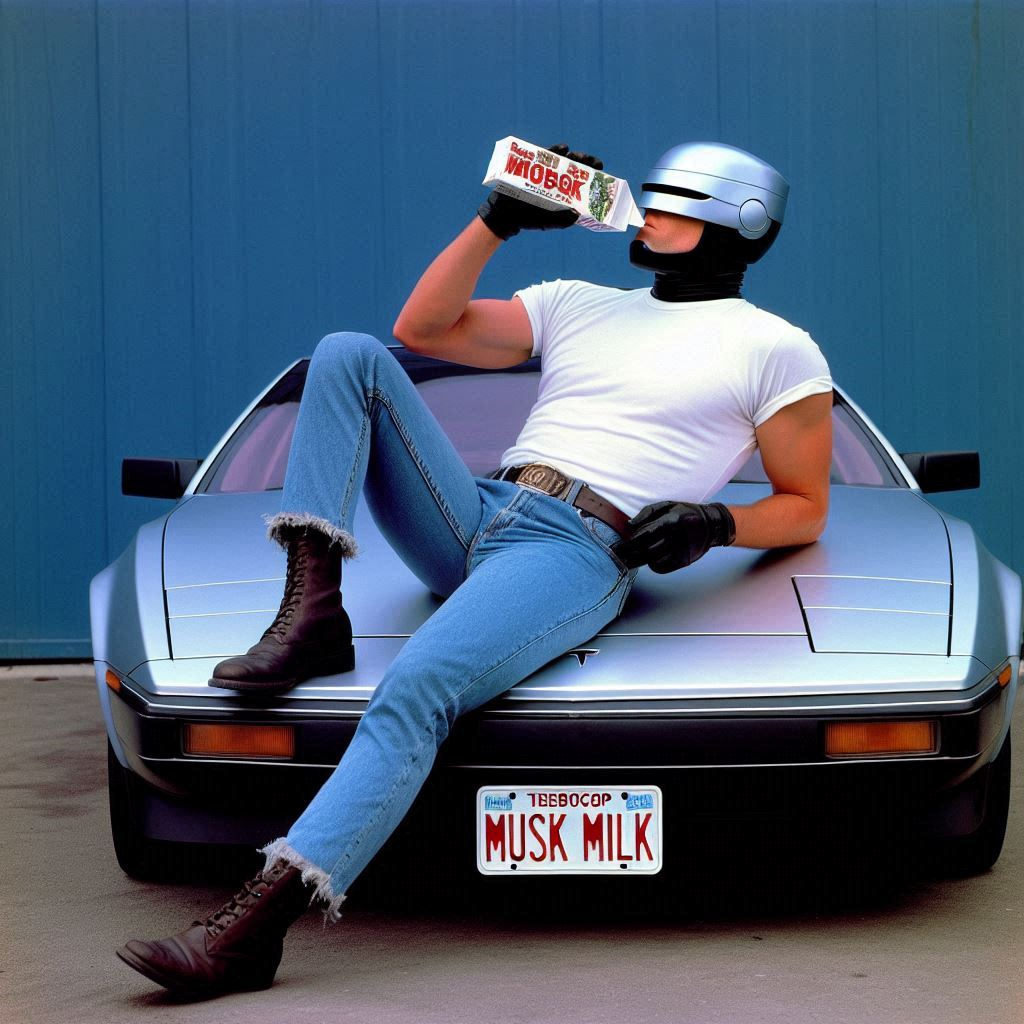 ROBOT CHUGGING MILK LIKE A MEAT MACHINE