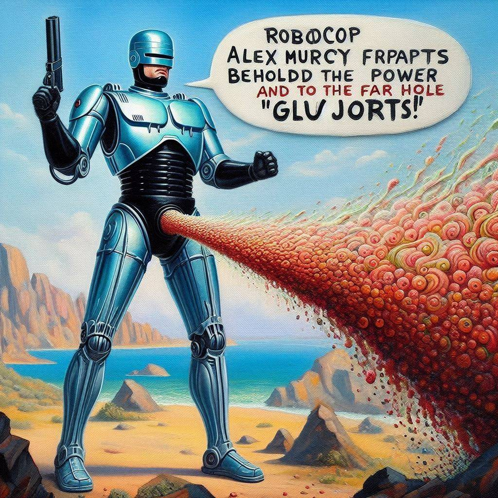 ROBOCOP PISSING GLORY ON THE SANDY SHORE