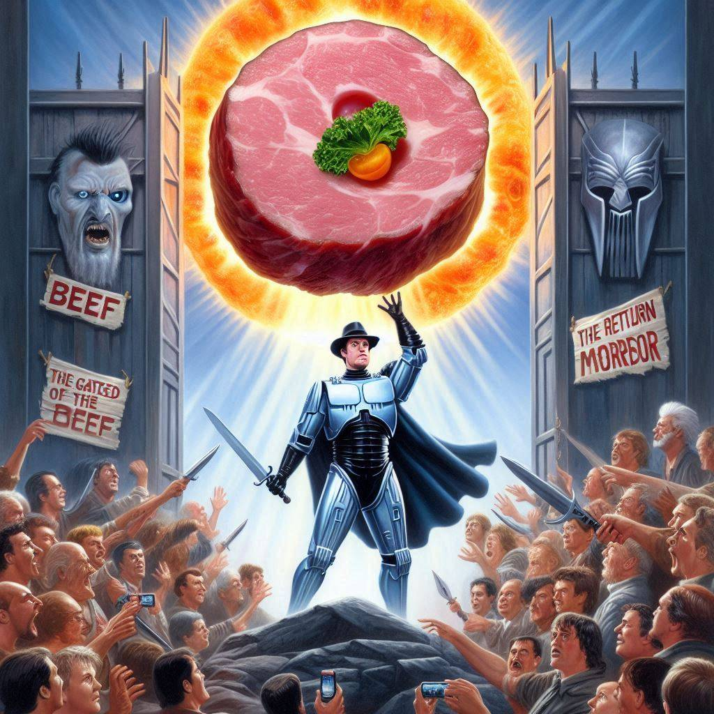 BEEF GODS SLAYING WITH MEATY SWORDS