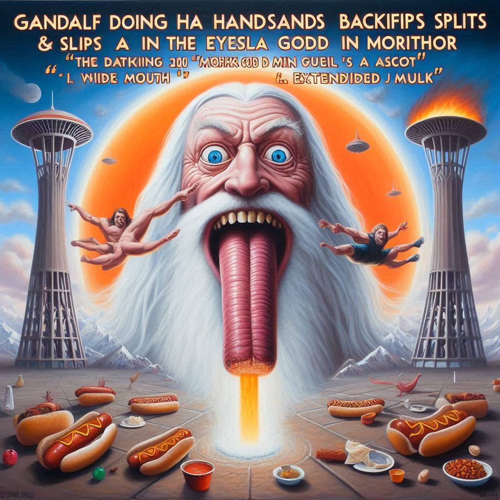 GANDALF'S TONGUE EJECTING HOT DOGS LIKE A GOD
