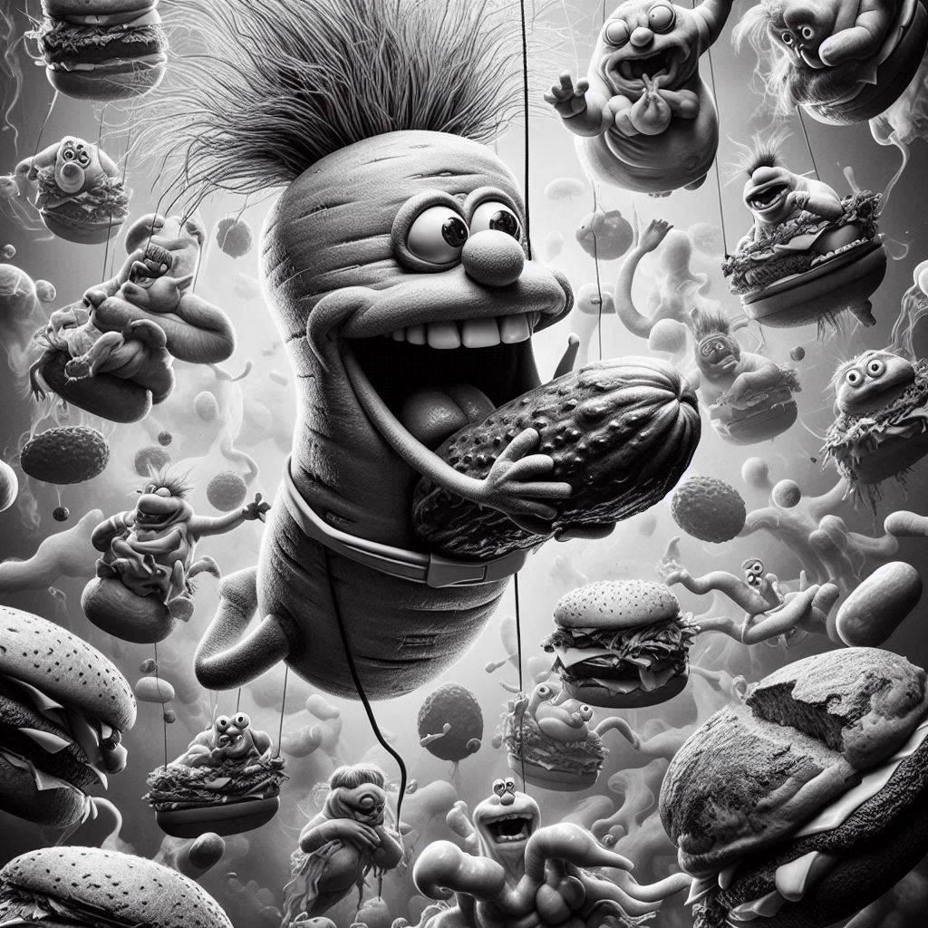 MONSTER MUNCHING ON GROSS GOOEY GARBAGE