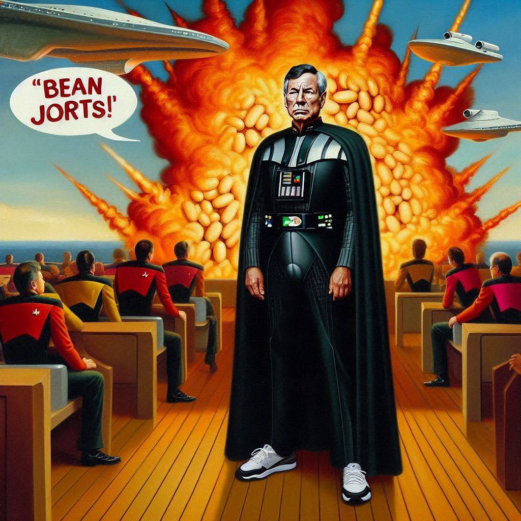 BEAN EXPLOSIONS IN SPACE'S FARTING FACE