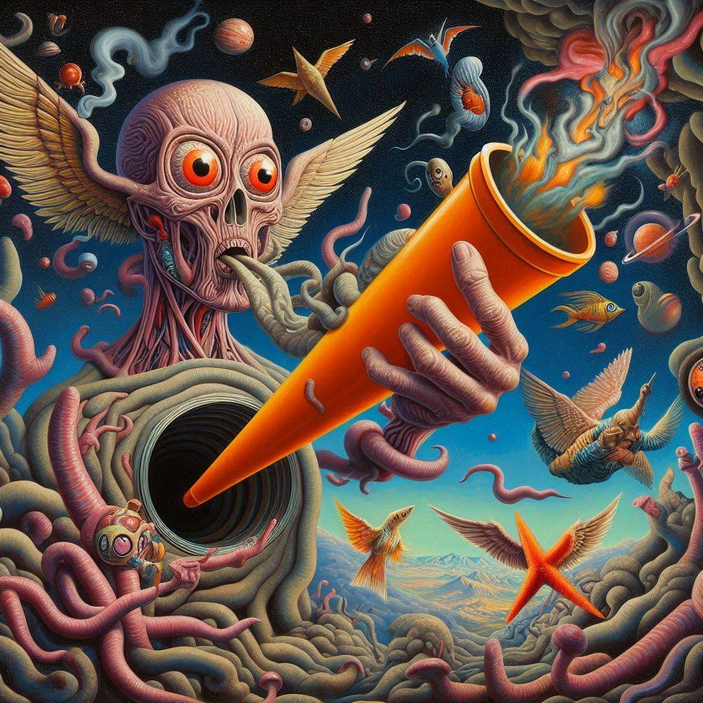 SKULLS BLOWING SMOKE INTO COSMIC VOID