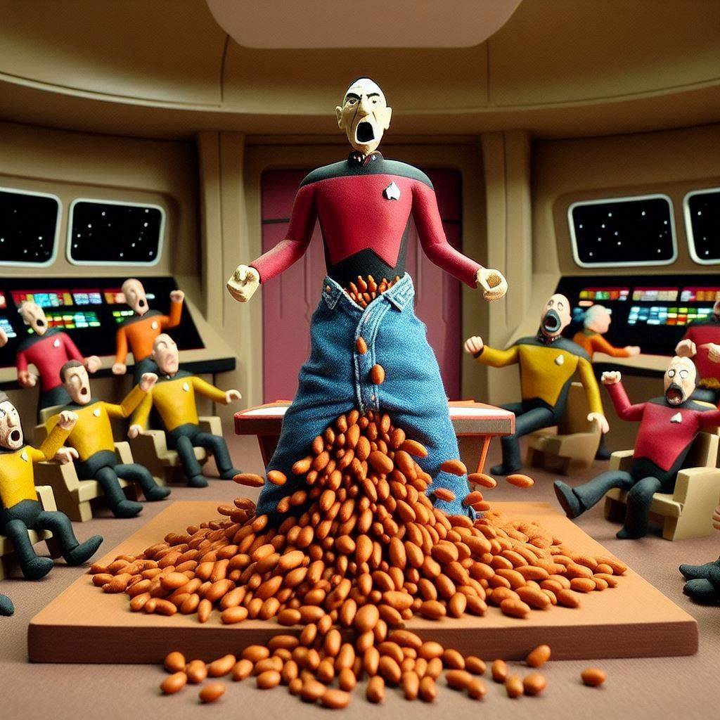 JEANS EXPLODING WITH BEAN SPILLAGE CHAOS