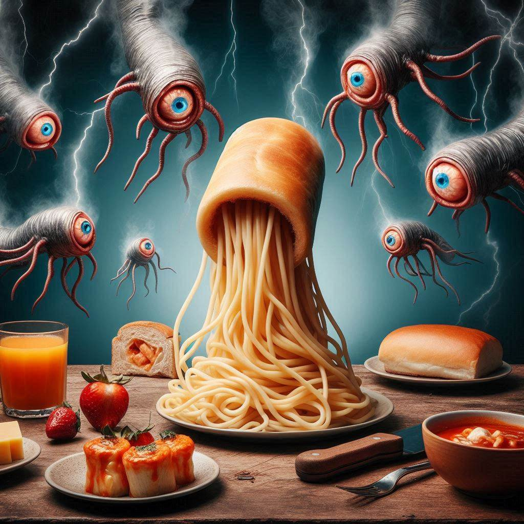 PASTA SPEWING OUT MONSTERS FROM HELL