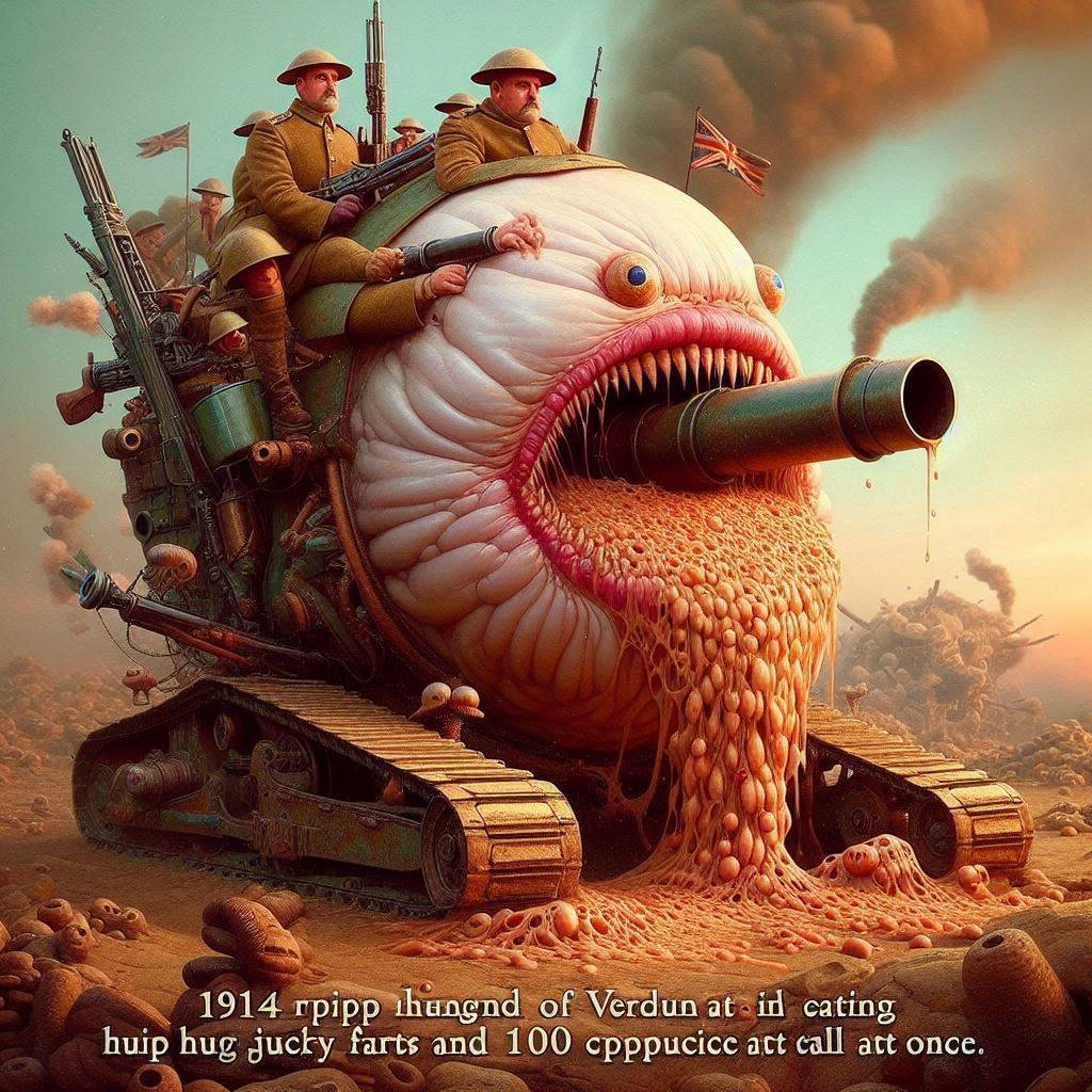 TANKS SPITTING GUTS ON A BLOODY BATTLEFIELD