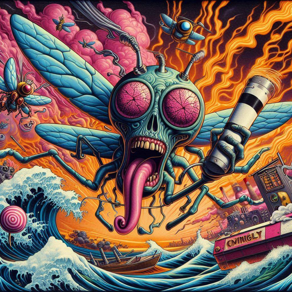 FLYING SKULLS SPITTING FIRE AND CHAOS