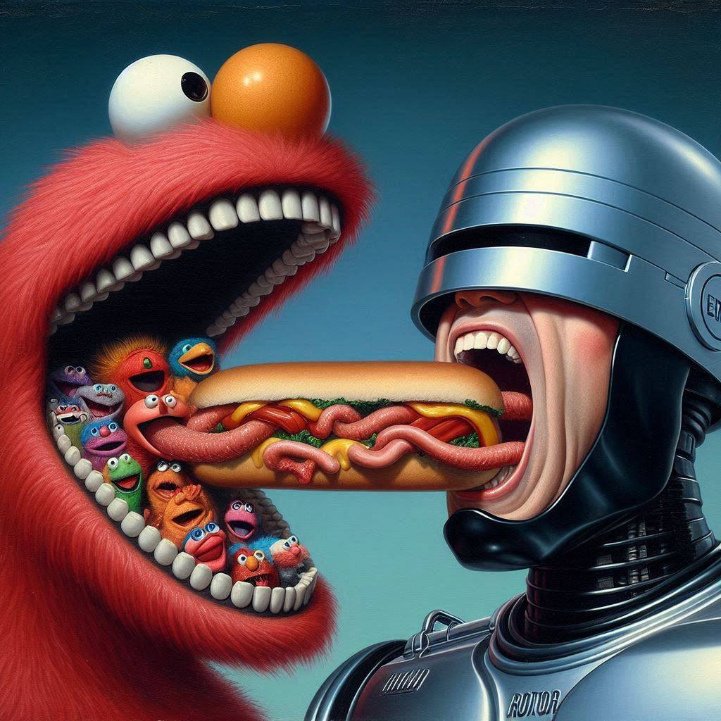 MONSTERS SWALLOWING MEATY NIGHTMARES WHOLE