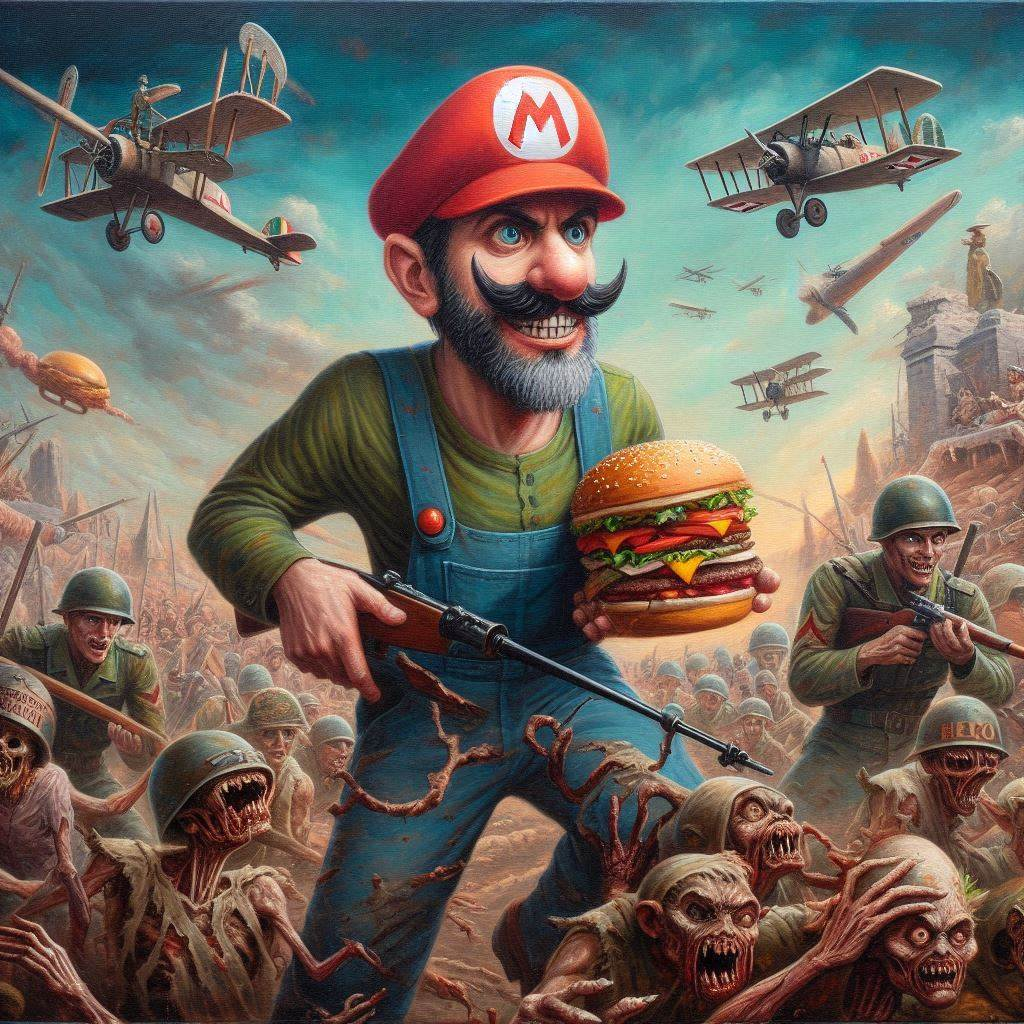 MARIO'S BURGER BATTLEFIELD OF ZOMBIE MEAT