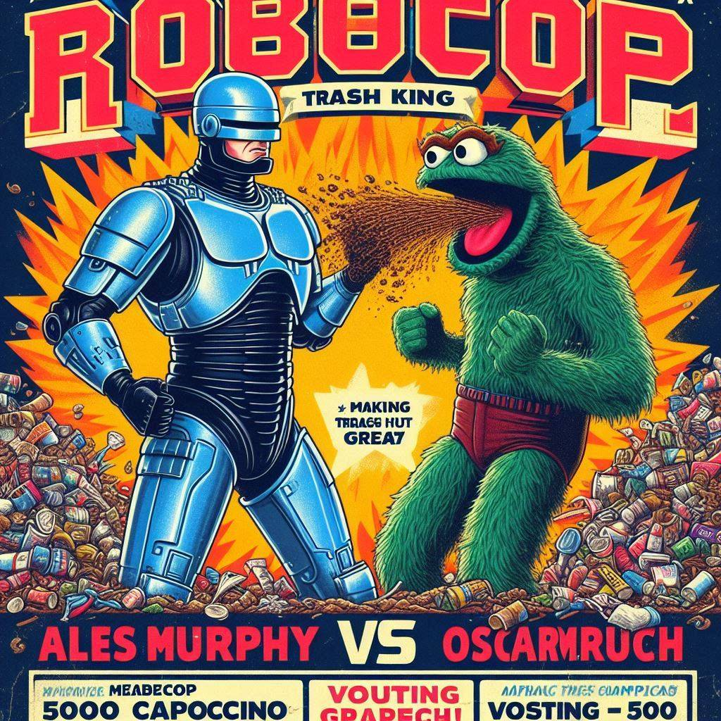 ROBOT COPS AND TRASH MONSTERS THROWING SHIT