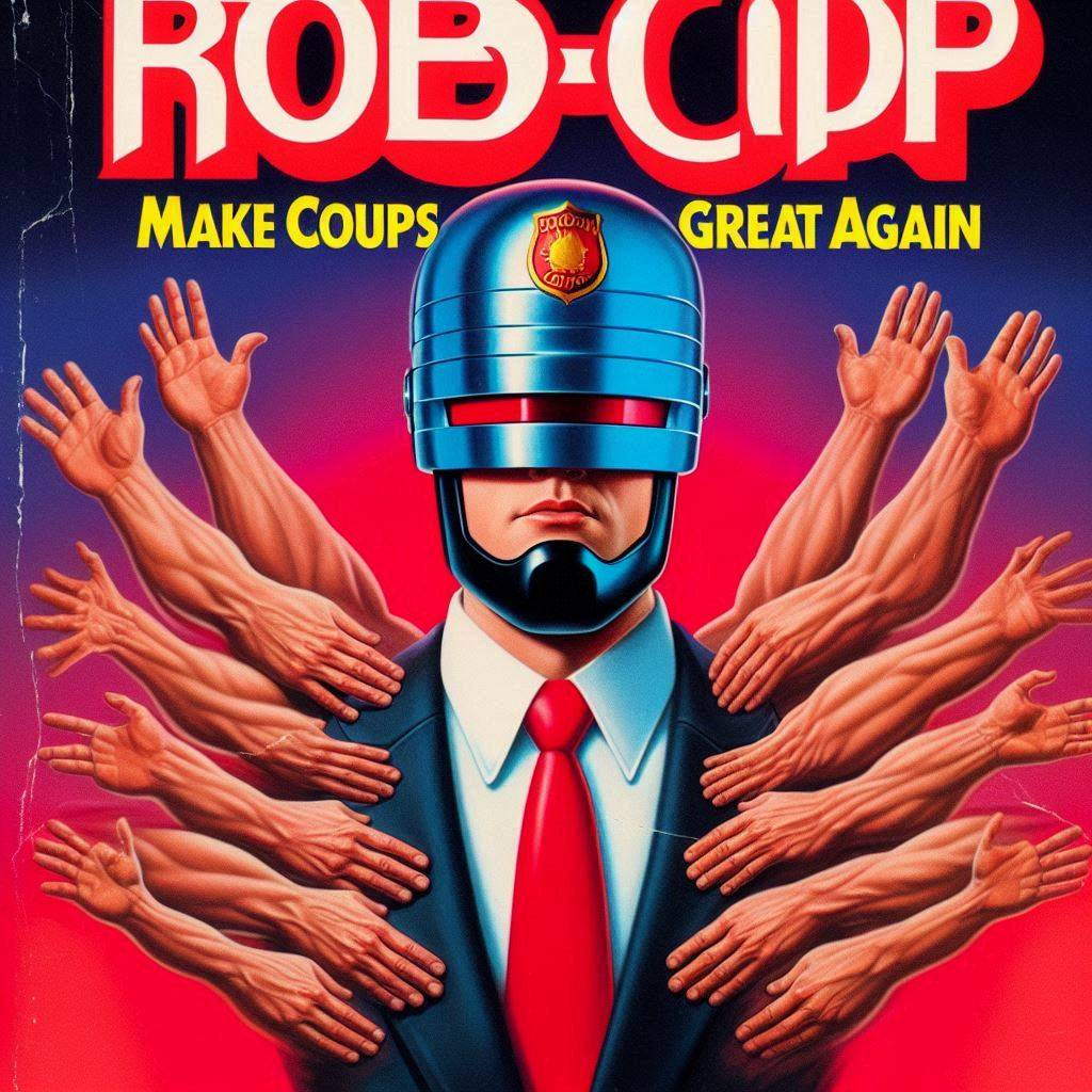 ROBOTIC HANDS GRABBING POWER'S THROAT