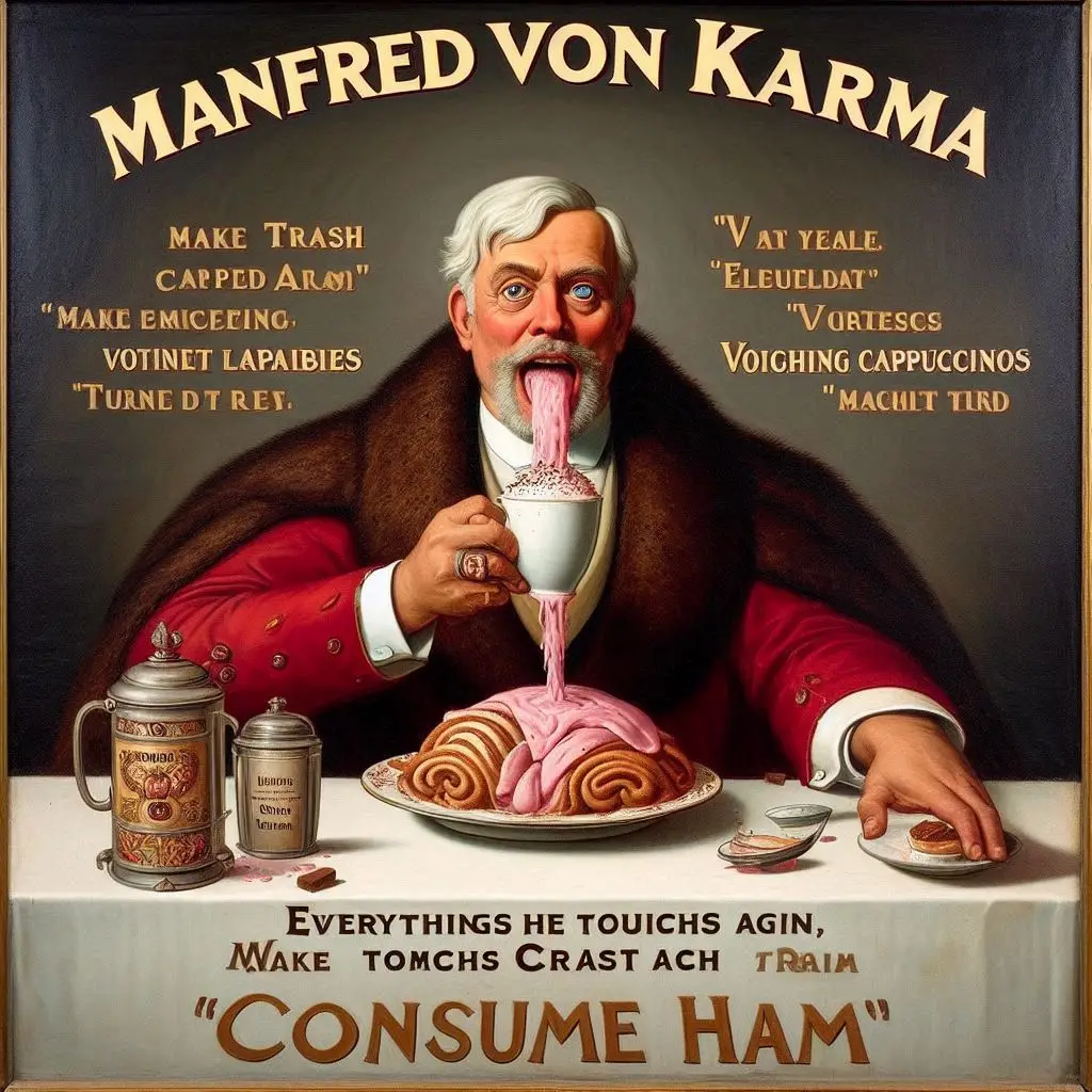 SLOBBERING GLUTTONY DRIPPING WITH DISGUST