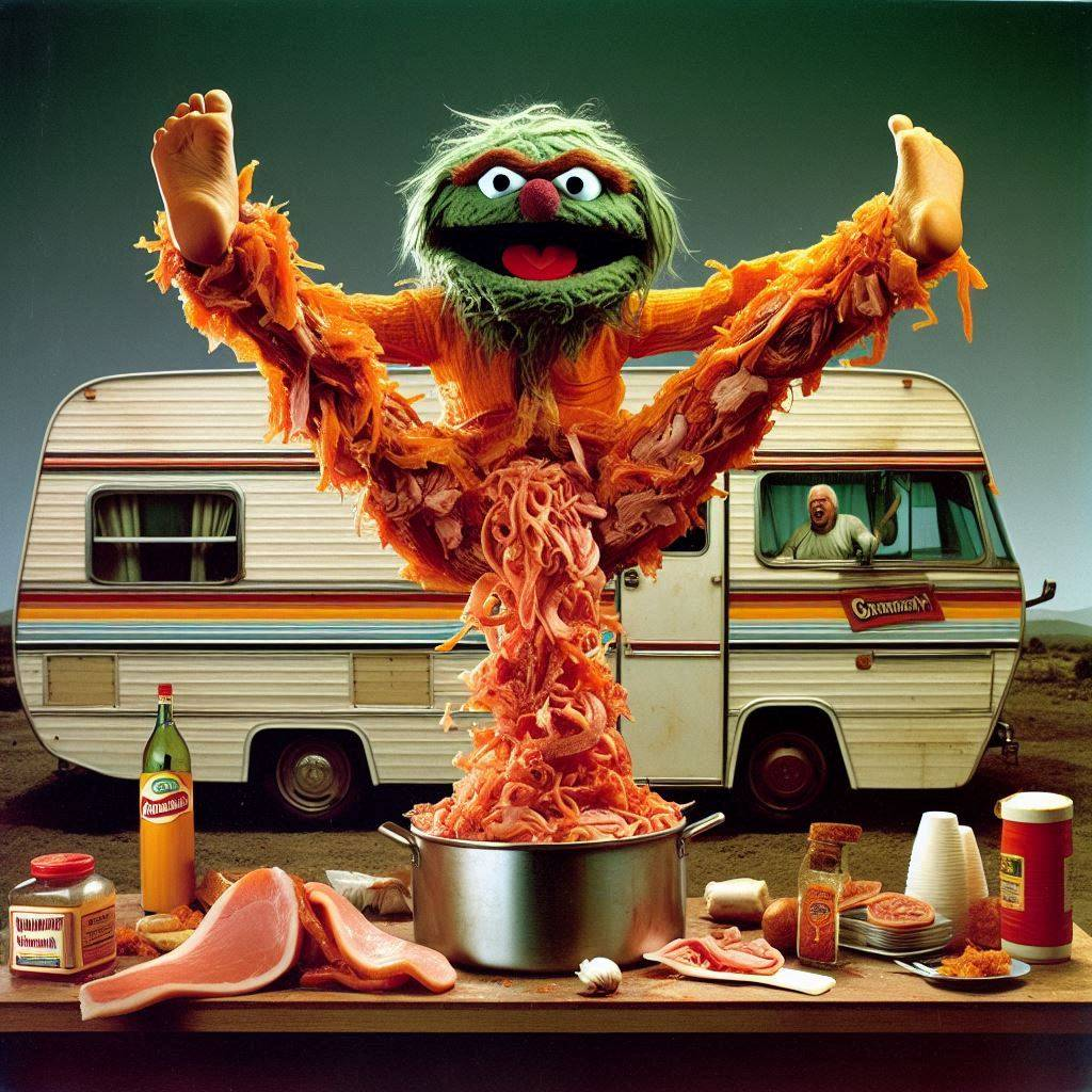 MONSTER SHITTING MEAT INTO A CAULDRON OF CHAOS