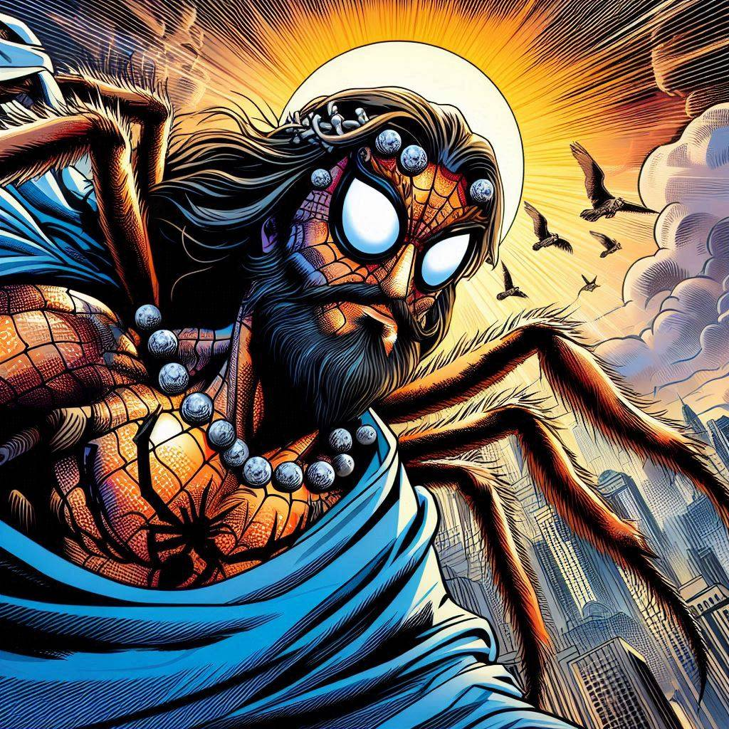 SPIDER-GOD SHOVING CITY INTO HIS WEB OF CHAOS