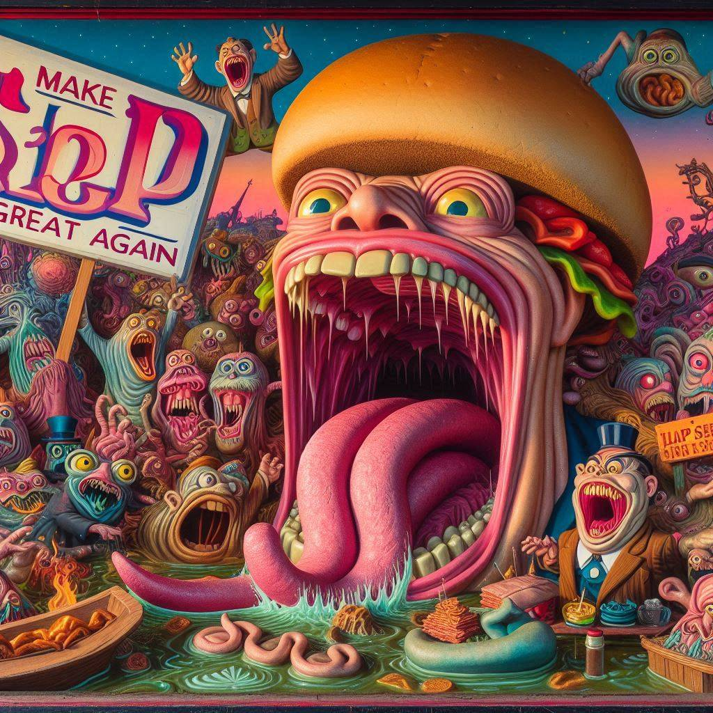 HAMBURGER MOUTH DEVOURS HUMANITY'S SOUL