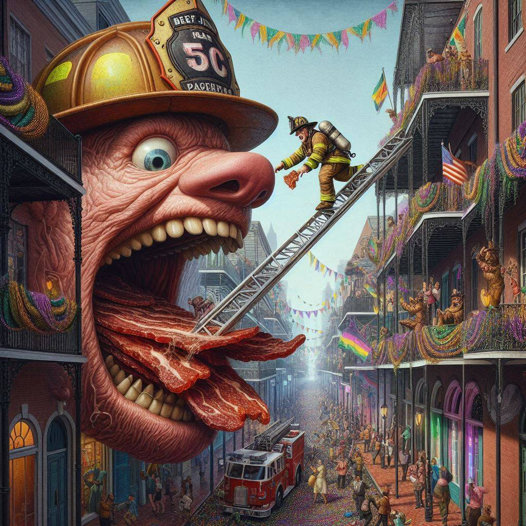 MONSTER MOUTH SPITTING MEAT ON PARADE