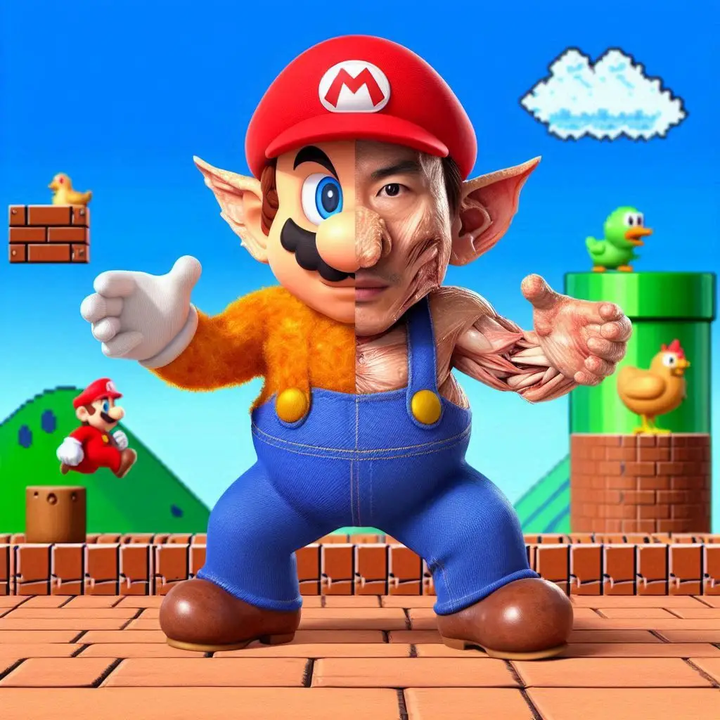 MARIO'S FLESHY FREAK SHOW IN PIXELATED HELL