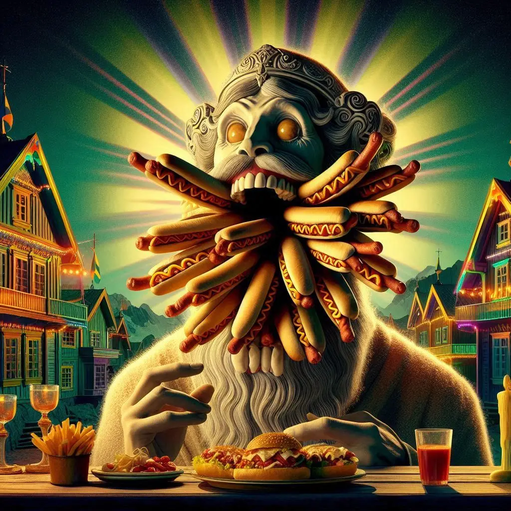 GOD CHOKING ON HIS OWN HOT DOGS