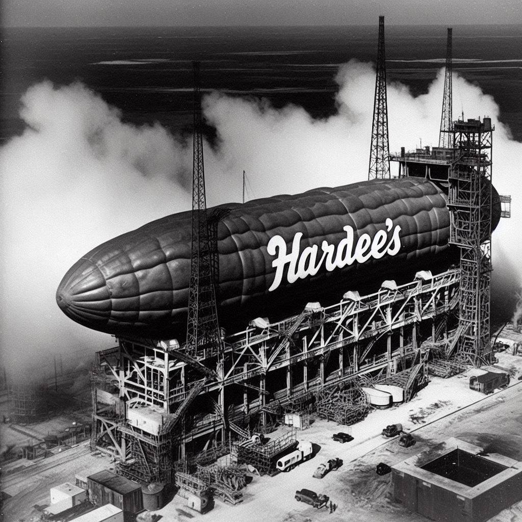 FLOATING COCK OF FAST FOOD IN THE SKY