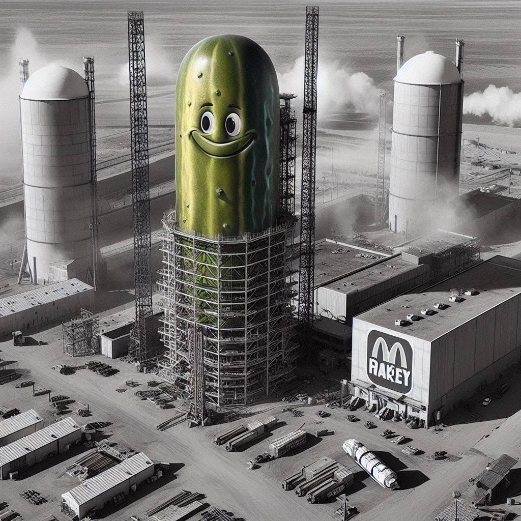 PICKLE TOWERING OVER INDUSTRIAL CARNAGE
