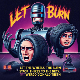 ROBOTS SCREAMING WITH TIRES FOR FACES