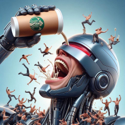 ROBOT CHUGGING HUMAN MILK LIKE A BOSS