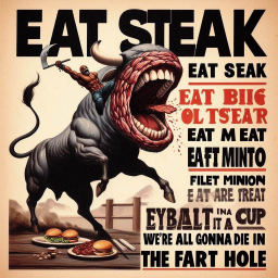 BULLS SHOVING MEAT INTO YOUR FACE HOLE