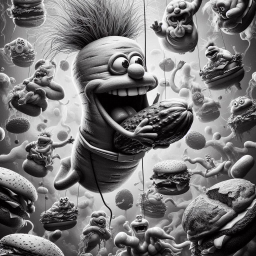 MONSTER MUNCHING ON GROSS GOOEY GARBAGE