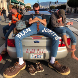 JEANS SPREADING LEGS LIKE A WHORE