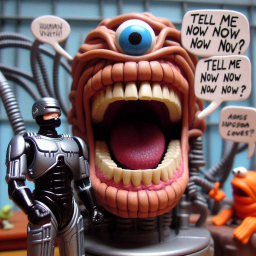 ROBOTIC MONSTER SPITTING OUT HUMANITY'S GUTS