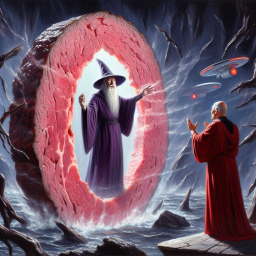 WIZARD PULLING MEAT FROM THE VOID