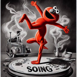 ELMO'S NIGHTMARE DANCE ON A TOILET SEAT