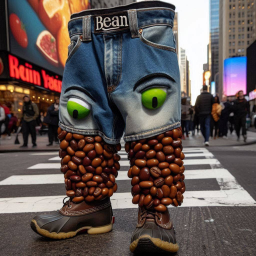 PANTS SHITTING BEANS ON THE CITY STREET