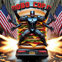 ROBOCOP HUMPING A MONSTER BURGER