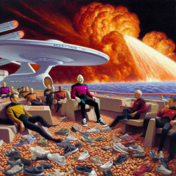 SPACE SHIPS SHITTING ON A SEA OF SNEAKERS