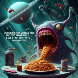 SPAGHETTI VOMITING INTO A COSMIC ABYSS