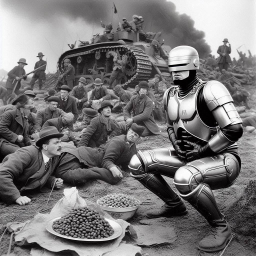 ROBOT CRAPPING ON HUMANITY'S LAST STAND