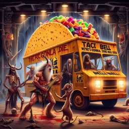 TACO TRUCK OF DEATH SERVING SOULS ON A PLATTER