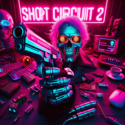 SKULLS BANGING GUNS IN A TECH NIGHTMARE