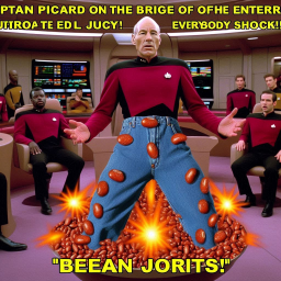PICARD'S PANTS EXPLODING WITH BEAN FURY