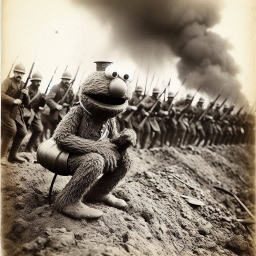 CUTE FURRY THING IN A WAR ZONE OF DEATH