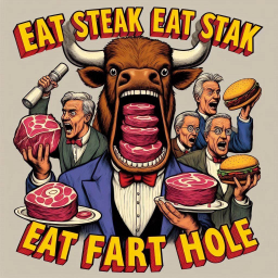 COWS SHOVING MEAT INTO FACES LIKE GLUTTONS