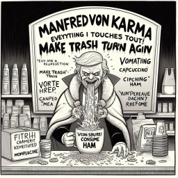 VOMITING TRASH INTO A HAM BOWL