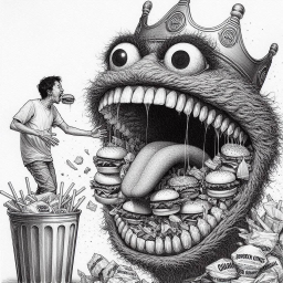 MONSTER GOBBLING HUMANITY'S GUILTY PLEASURES