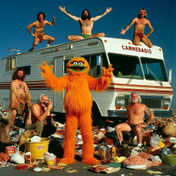 MONSTERS DANCING IN A TRASH CARNIVAL