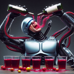 ROBOTIC THROAT GULPING WINE LIKE A WHORE