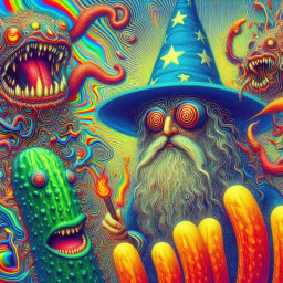 WIZARD BATTLES CUCUMBER MONSTERS IN TRIPPY NIGHTMARE