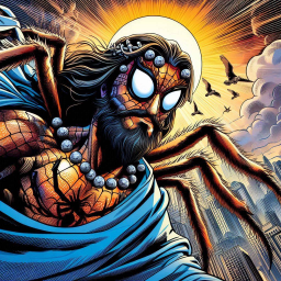 SPIDER-GOD SHOVING CITY INTO HIS WEB OF CHAOS