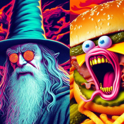 WIZARD AND BURGER SCREAMING IN CHAOS
