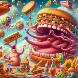 BURGER MONSTERS EATING THEIR OWN GUTS